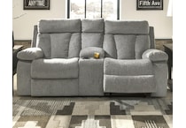 mitchiner grey reclining loveseat   