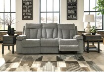 mitchiner grey reclining sofa   