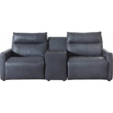 MIYA 2 PIECE LEATHER DUAL POWER RECLINING CONSOLE LOVESEAT
