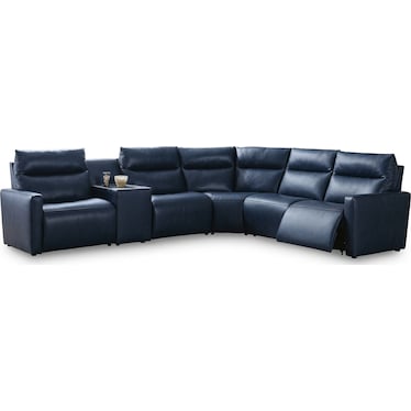 MIYA 6 PIECE LEATHER DUAL POWER RECLINING SECTIONAL