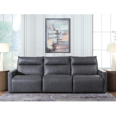 MIYA 3 PIECE LEATHER DUAL POWER RECLINING SOFA