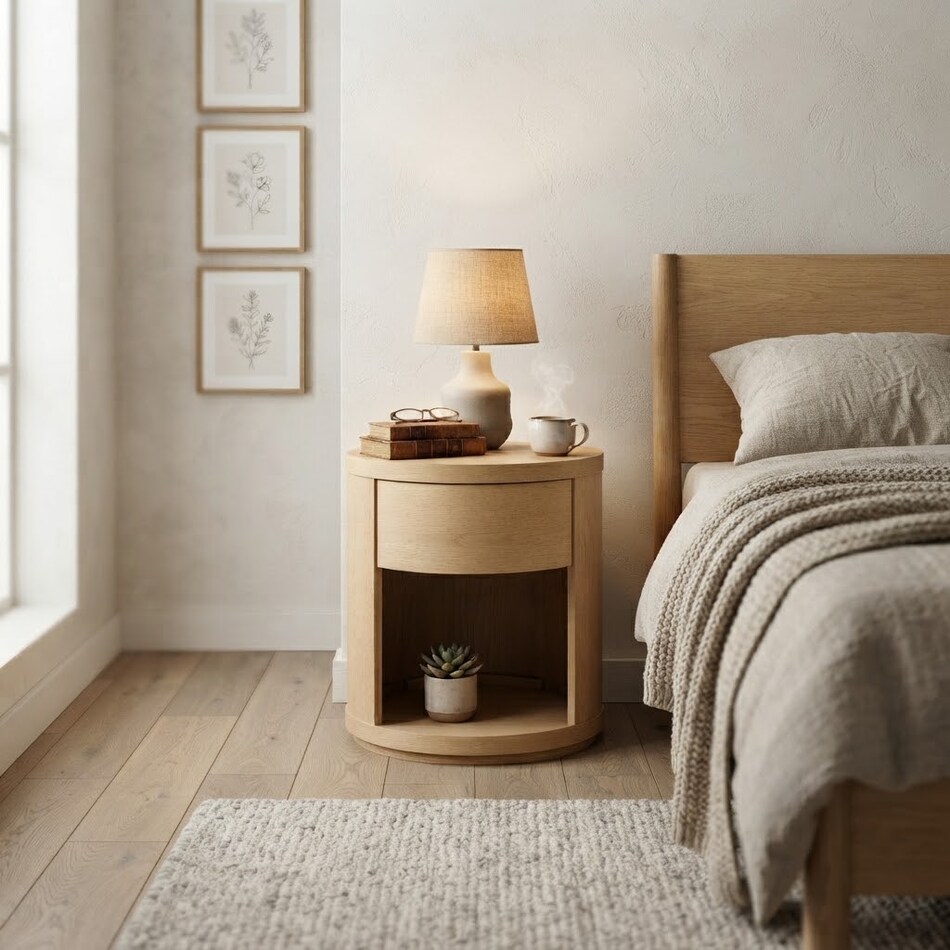 modena youth natural nightstand   