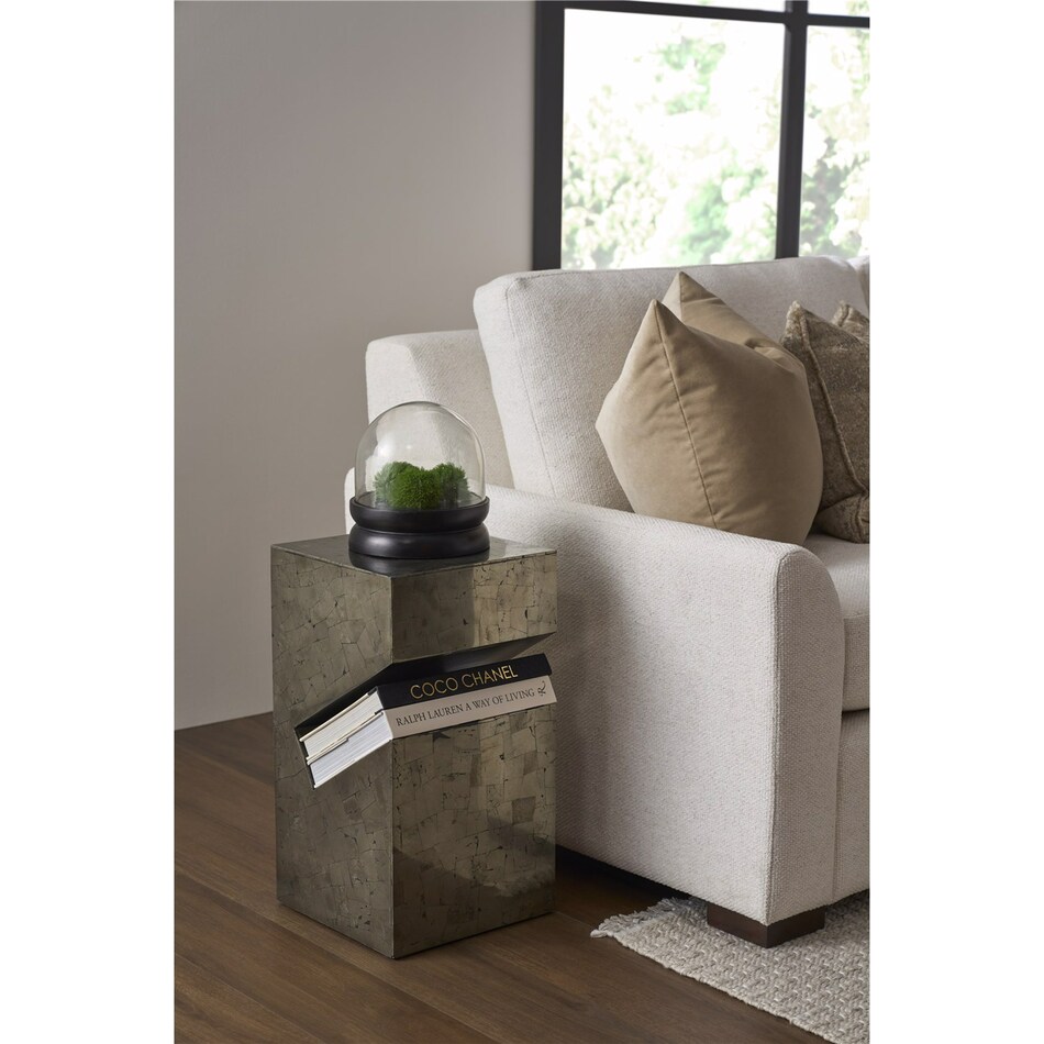 modern  metallic chairside table   