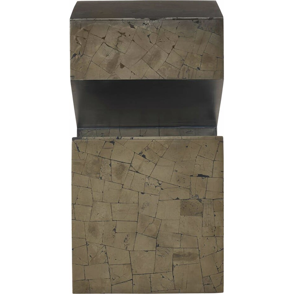 modern  pyrite chairside table   