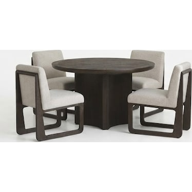 MODERN 5 PIECE ROUND DINING SET