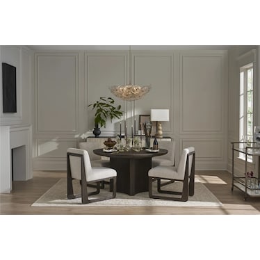 MODERN 5 PIECE ROUND DINING SET