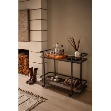 MODERN BRONZE BAR CART