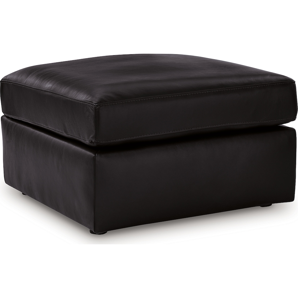 modmax ii black leather ottoman   
