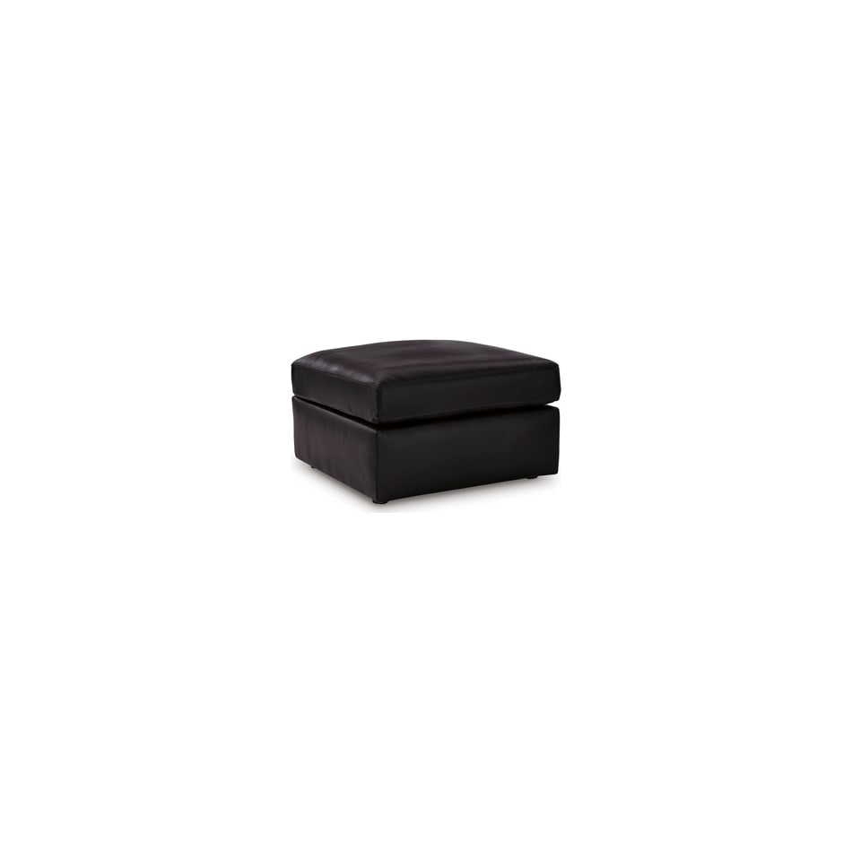 modmax ii black leather ottoman   