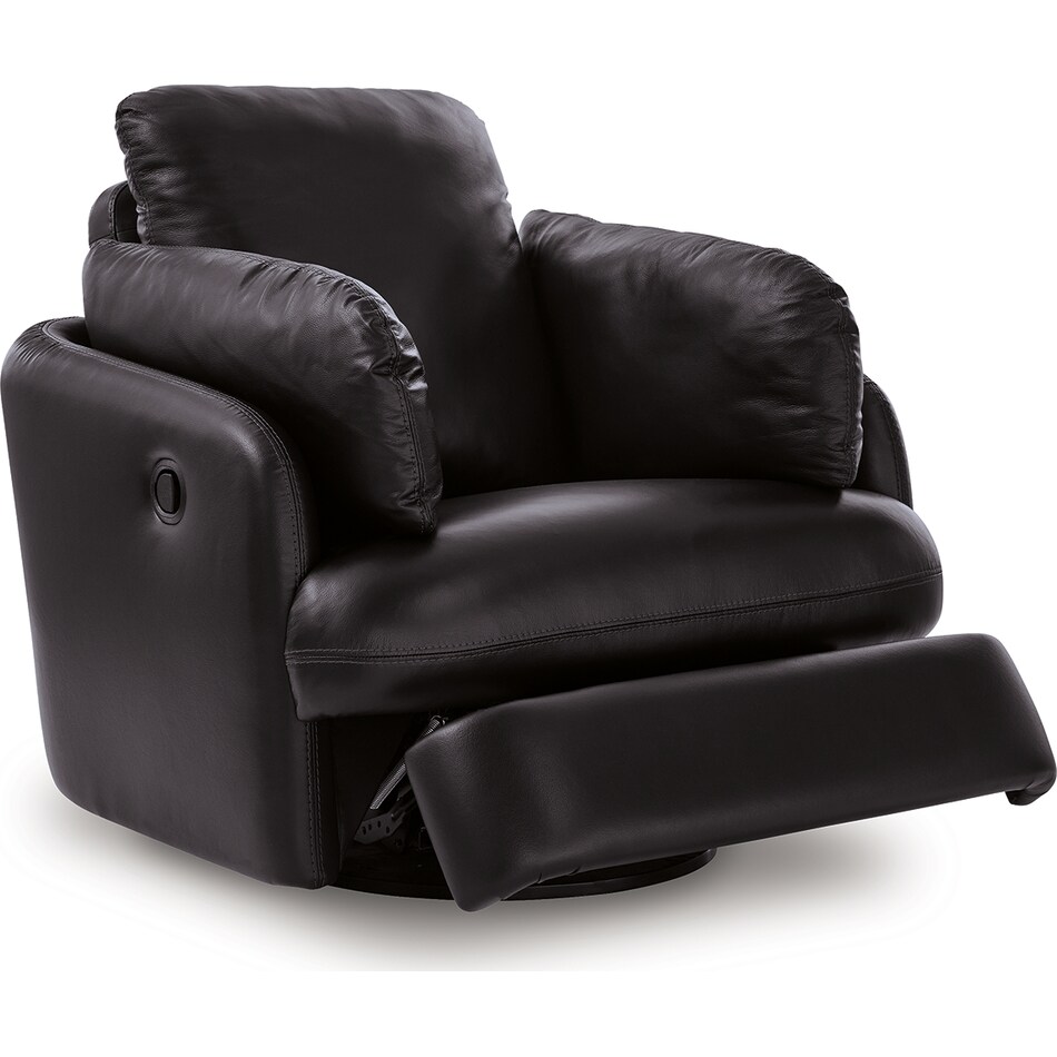 modmax ii black leather recliner   