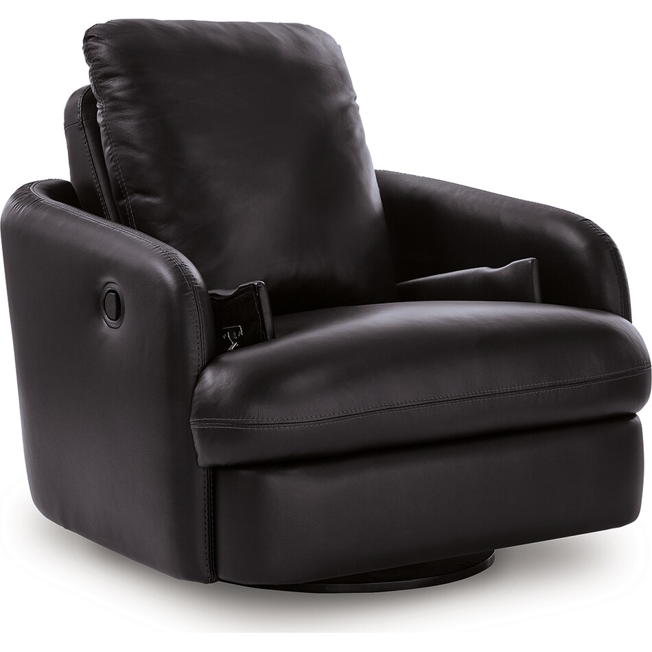 modmax ii black leather recliner   