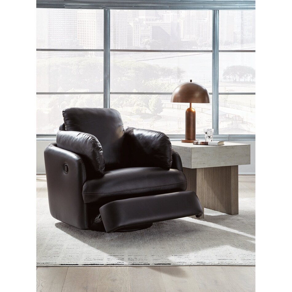modmax ii black leather recliner   
