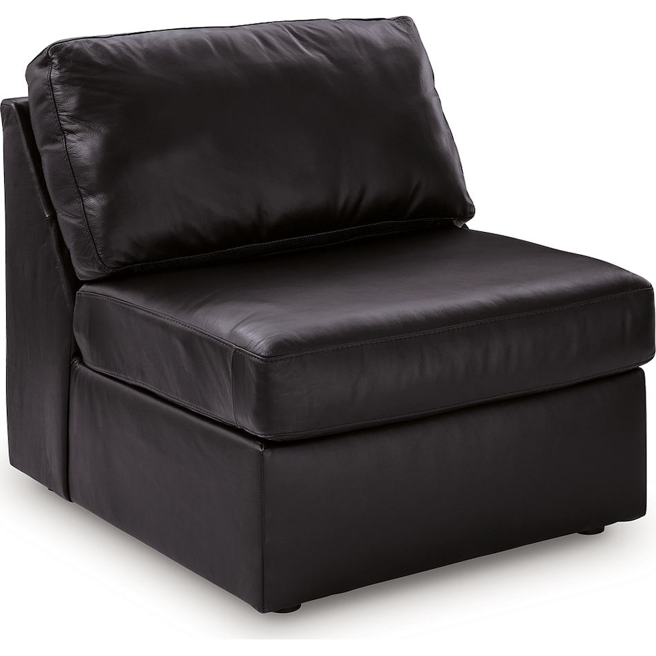 modmax ii black lthr armless chair   