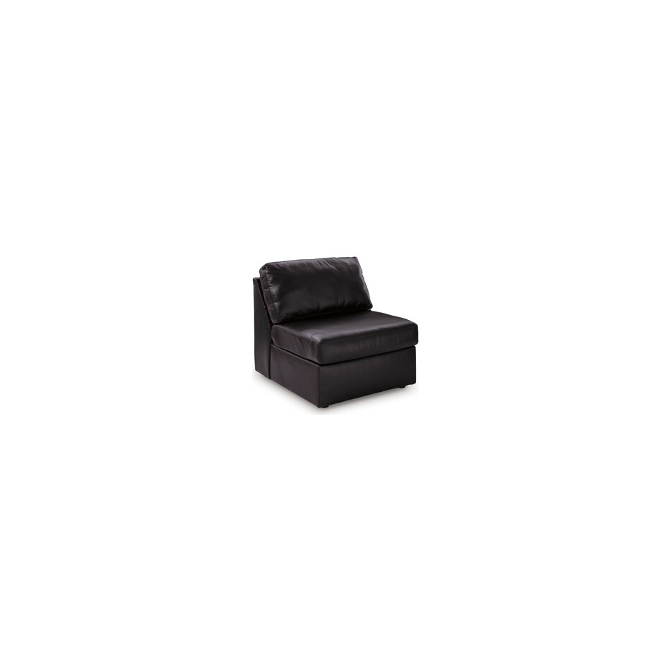 modmax ii black lthr armless chair   