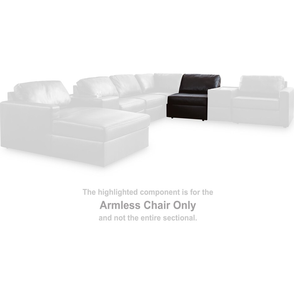 modmax ii black lthr armless chair   