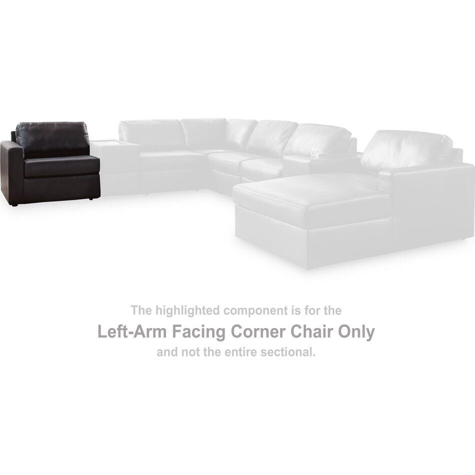 modmax ii black lthr laf chair   