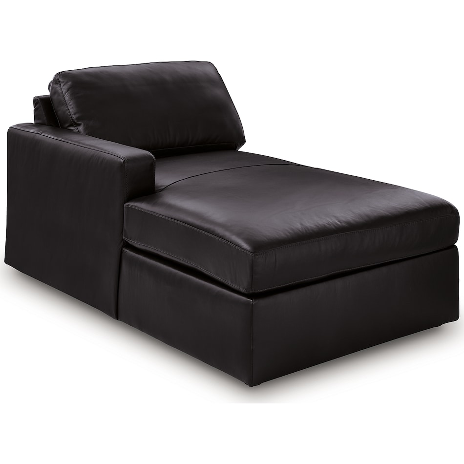 modmax ii black lthr laf chaise   