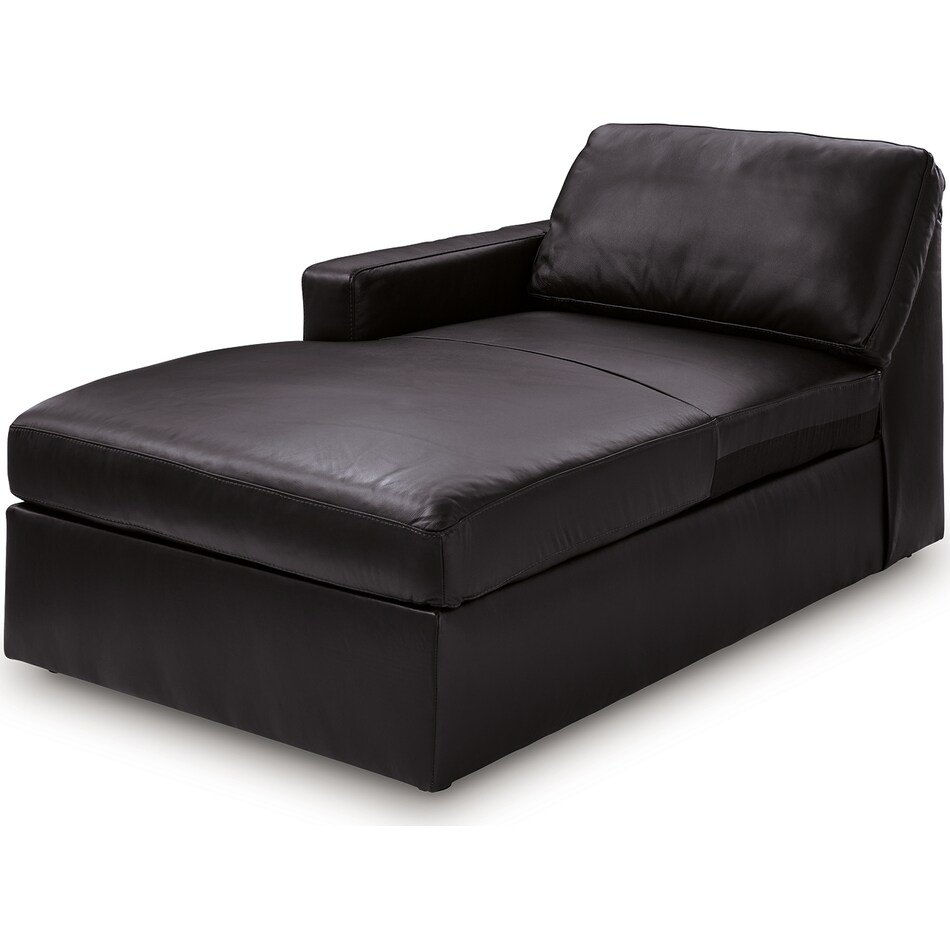 modmax ii black lthr laf chaise   