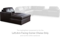 modmax ii black lthr laf chaise   