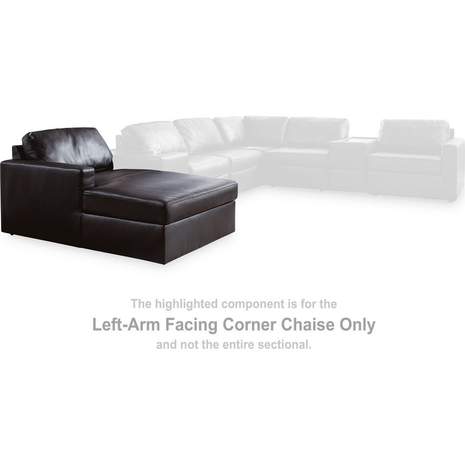 modmax ii black lthr laf chaise   