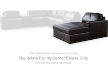 modmax ii black lthr raf chaise   