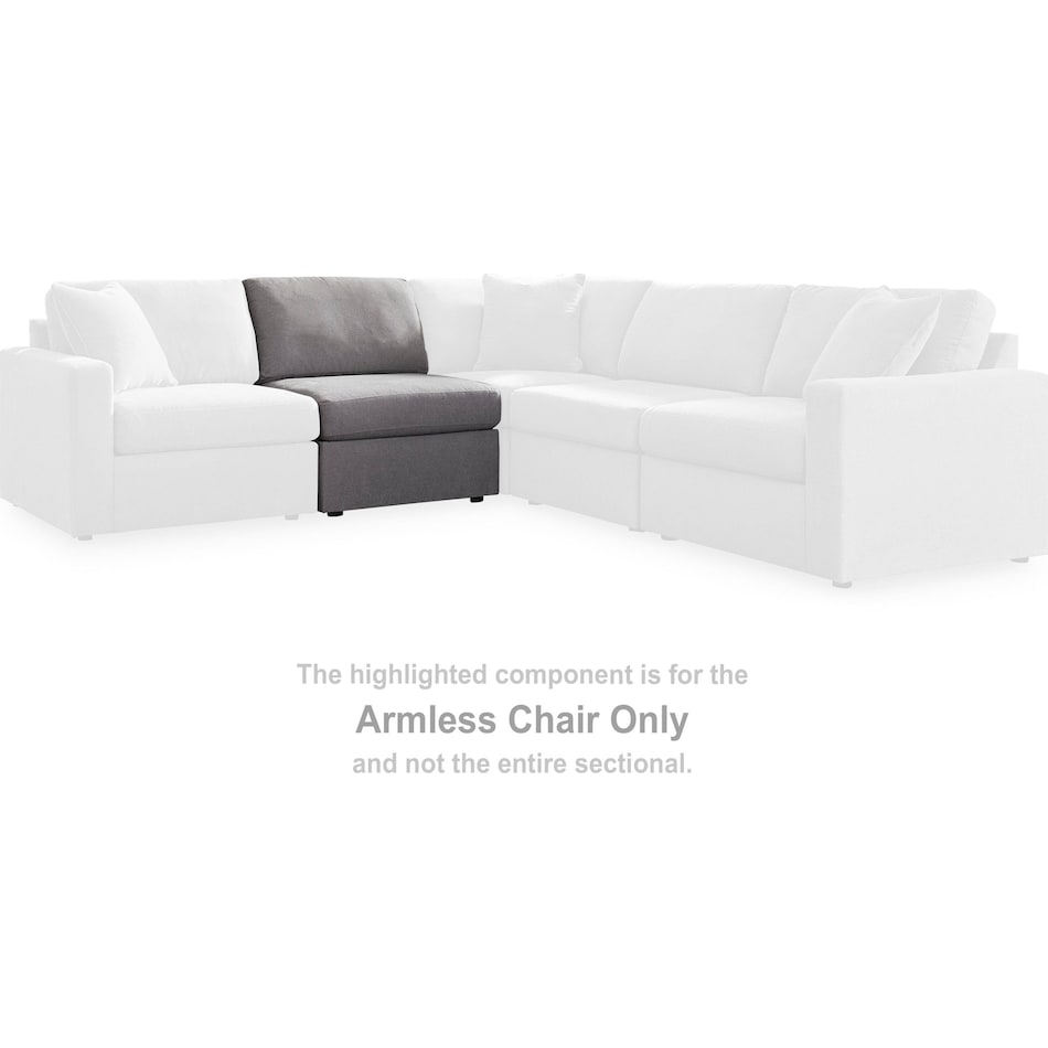 modmax grey armless chair   