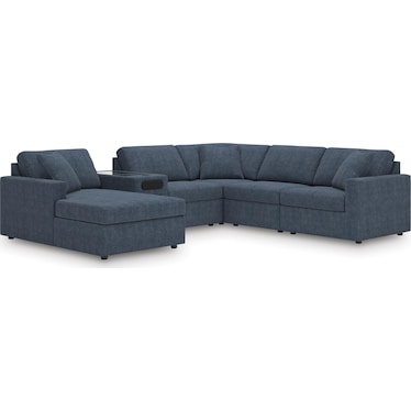 MODMAX 6-PIECE MODULAR SECTIONAL WITH AUDIO CONSOLE AND CHAISE
