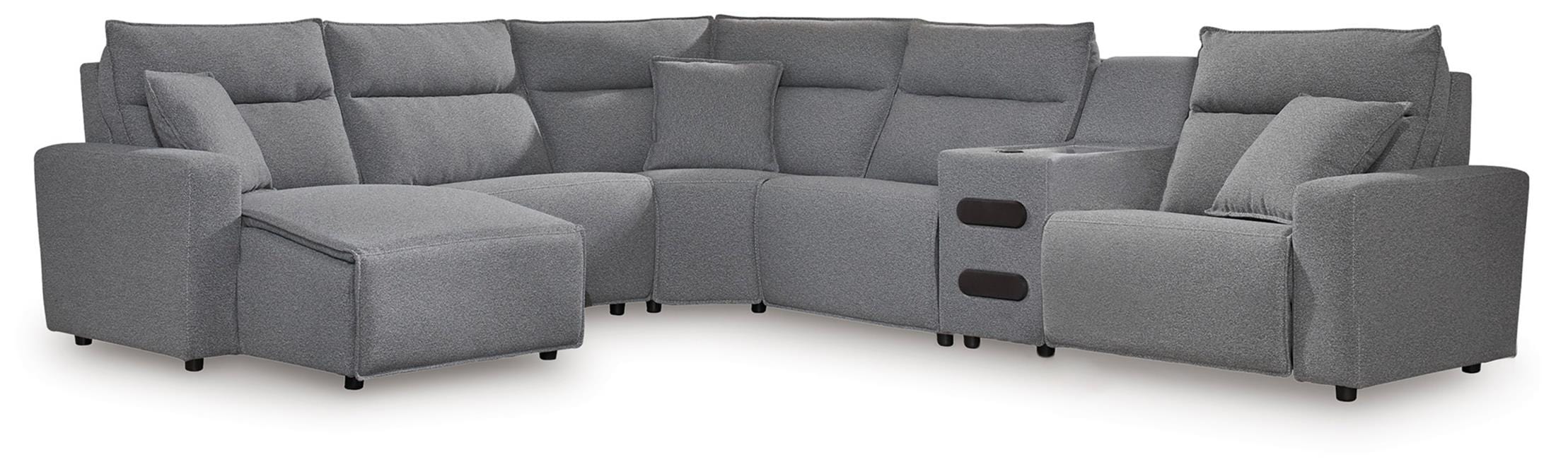Modmax Motion MODMAX II MOTION 6-PC POWER RECLINING SECTIONAL WITH CHAISE AND AUDIO ...