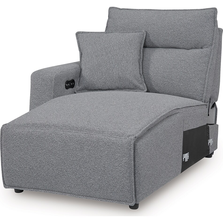 modmax salt and pepper pwr laf recl chaise   