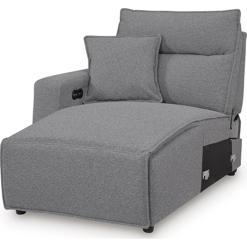 modmax salt and pepper pwr laf recl chaise   