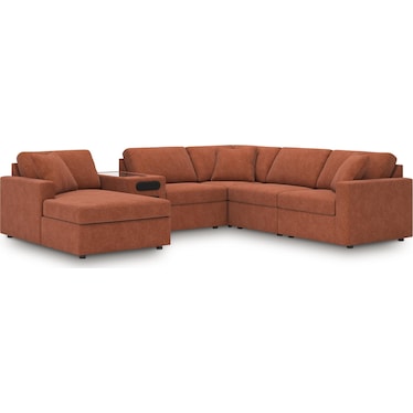 MODMAX 6-PIECE MODULAR SECTIONAL WITH AUDIO CONSOLE AND CHAISE