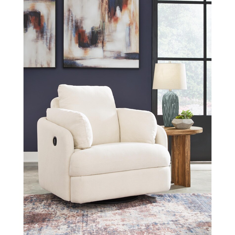 modmax white swivel glider recliner   