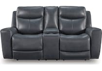 momentum admiral power leather reclining console loveseat   