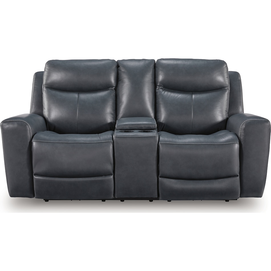 momentum admiral power leather reclining console loveseat   