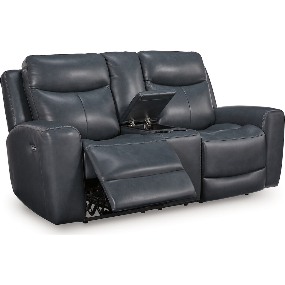 momentum admiral power leather reclining console loveseat   
