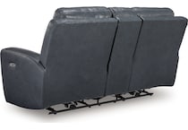 momentum admiral power leather reclining console loveseat   