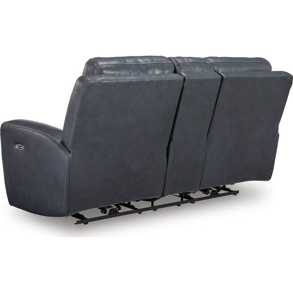 momentum admiral power leather reclining console loveseat   