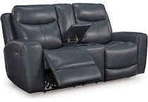 momentum admiral power leather reclining console loveseat   