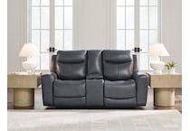 momentum admiral power leather reclining console loveseat   