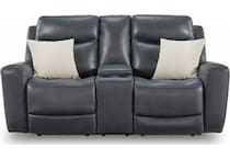 momentum admiral power leather reclining console loveseat   