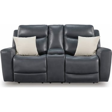 MOMENTUM MOVES LEATHER POWER RECLINING LOVESEAT WITH CONSOLE