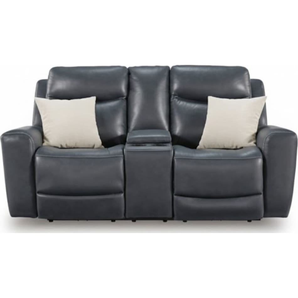 momentum admiral power leather reclining console loveseat   