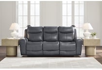 momentum admiral power leather reclining sofa   