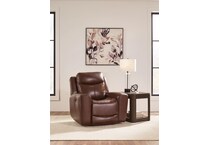 momentum brown power leather recliner   