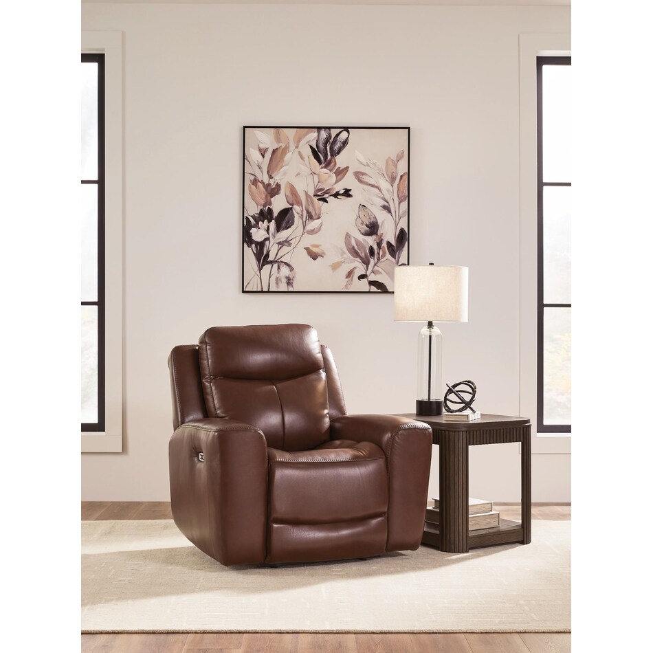 momentum brown power leather recliner   