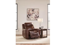 momentum brown power leather recliner   