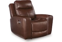 momentum mahogany power leather recliner   