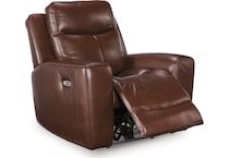 momentum mahogany power leather recliner   