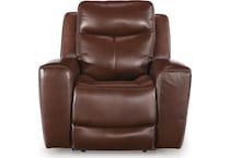 momentum mahogany power leather recliner   
