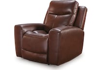 momentum mahogany power leather recliner   